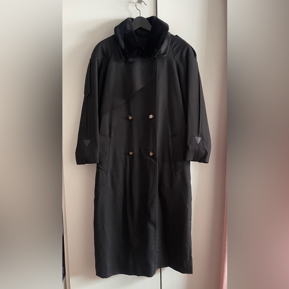 Pure Virgin Wool Black Long Coat